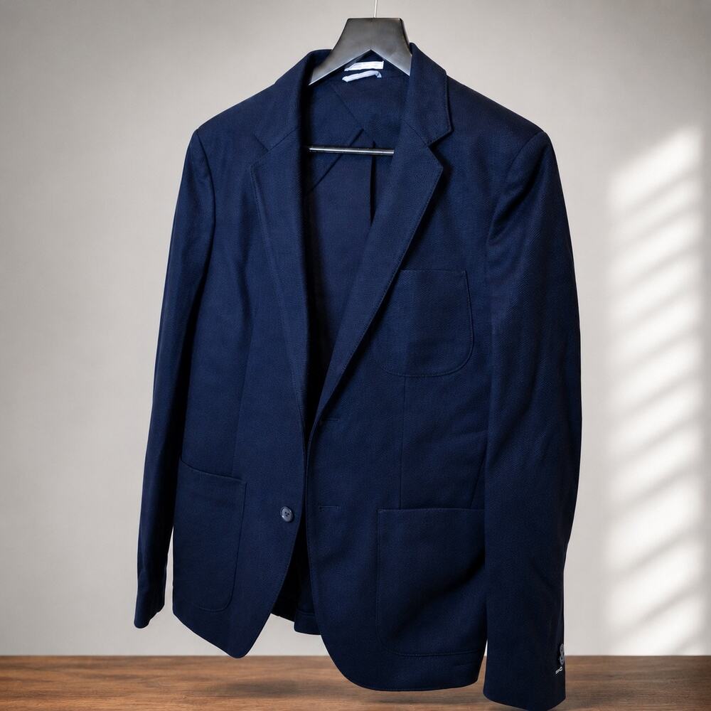 NWT: Gant Jersey Unconstructed Blazer in Evening Blue size 48 EU